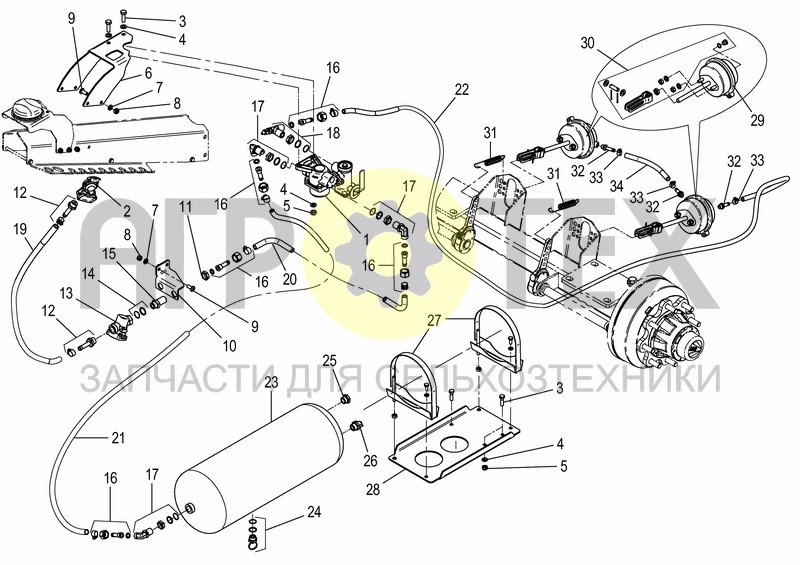 Чертеж SI-LINE AIR BRAKE - SINGLE AXLE