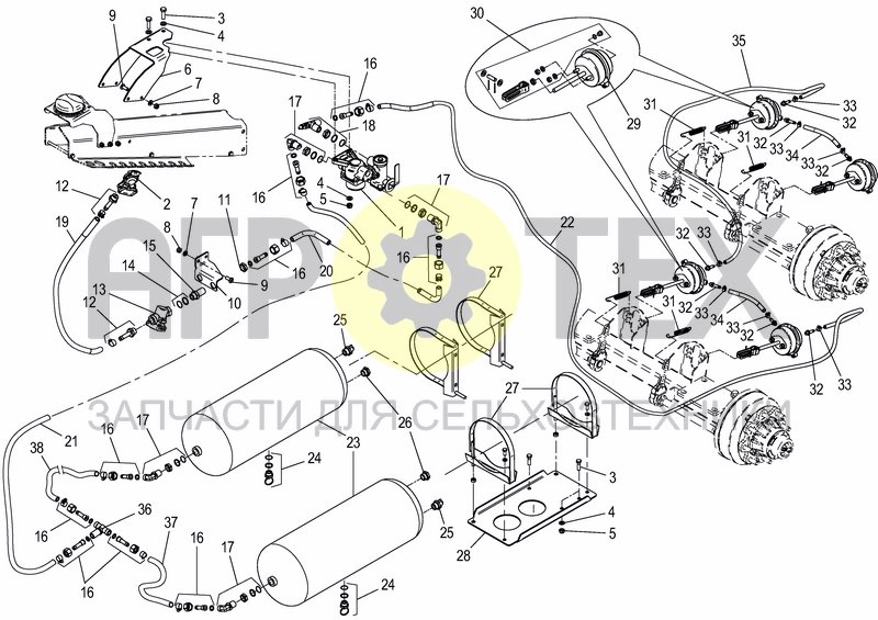 Чертеж SI-LINE AIR BRAKE - TANDEM AXLE