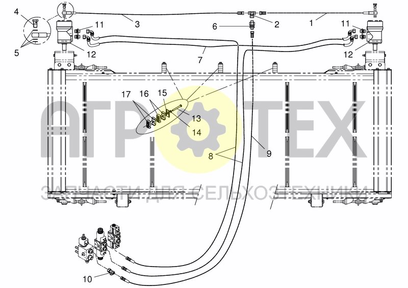 Чертеж CONVEYOR 2300, FRONT MOUNT - HYDRAULIC