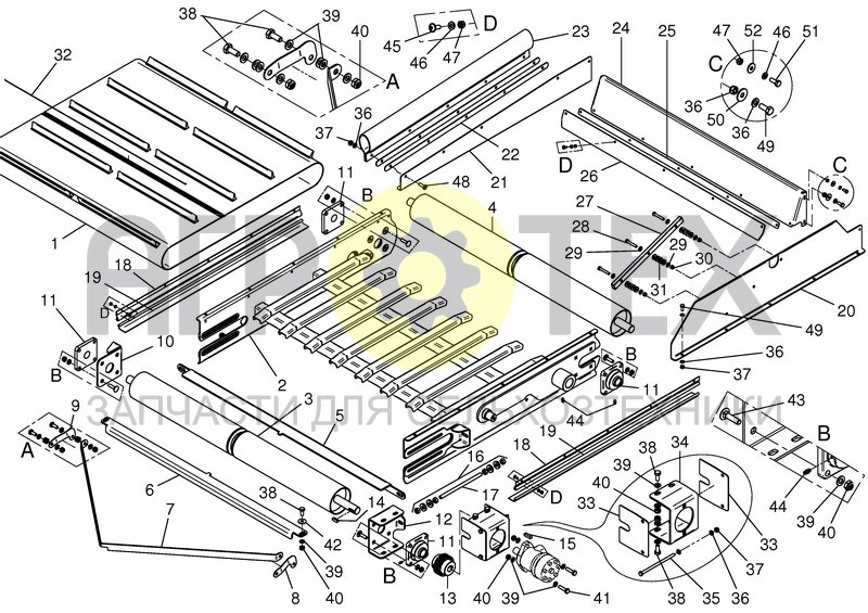 Чертеж SIDE CONVEYOR - 1500MM, FR