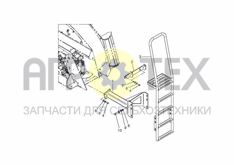 Чертеж LADDER WITH STRAW BLOWER