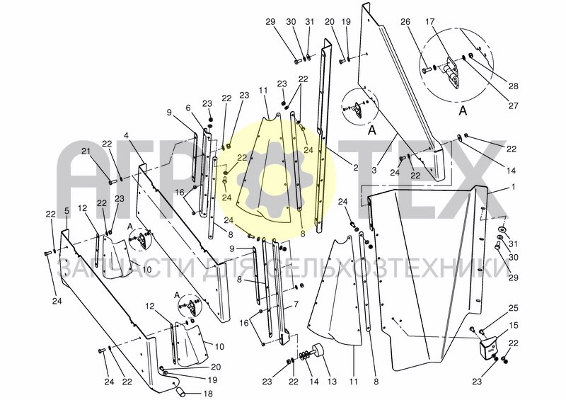 Чертеж SIDE CONVEYOR - DISCHARGE FLAP FR