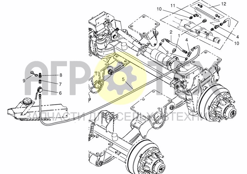 Чертеж STEERING AXLE - HYDRAULIC