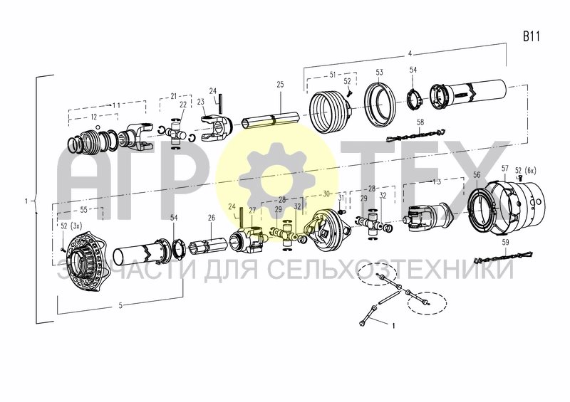 Чертеж DRIVE SHAFT WITH FREEWHEEL