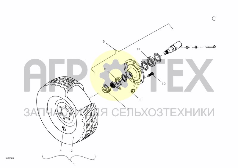 Чертеж TYRES 10/75 - 15,3