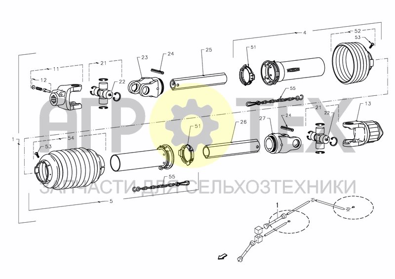 Чертеж UNIVERSAL PROP.SHAFT SAFETY CLUTCH