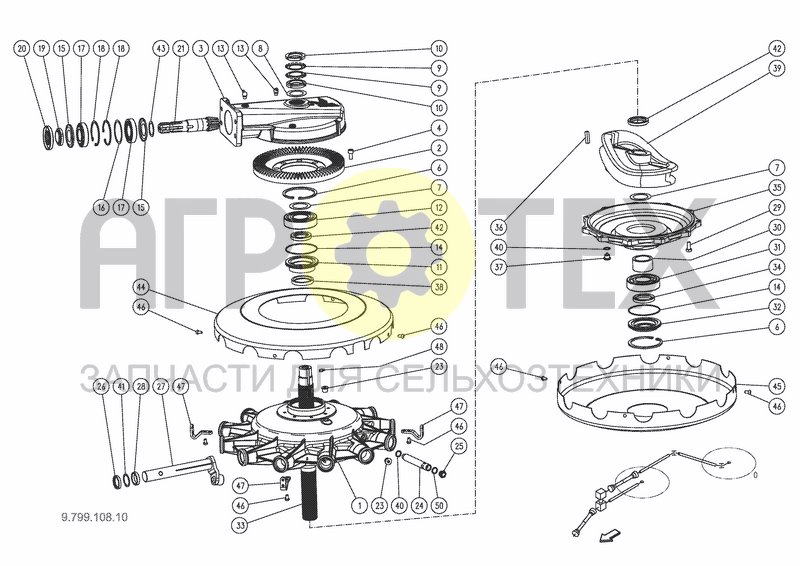 Чертеж ROTARY GEAR BOX REAR