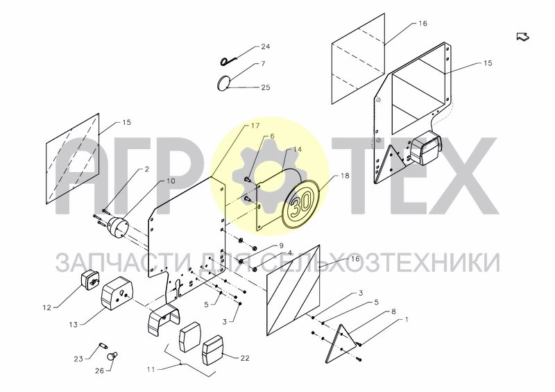 Чертеж WARNING PANEL REAR OPTION EU/OTHERS