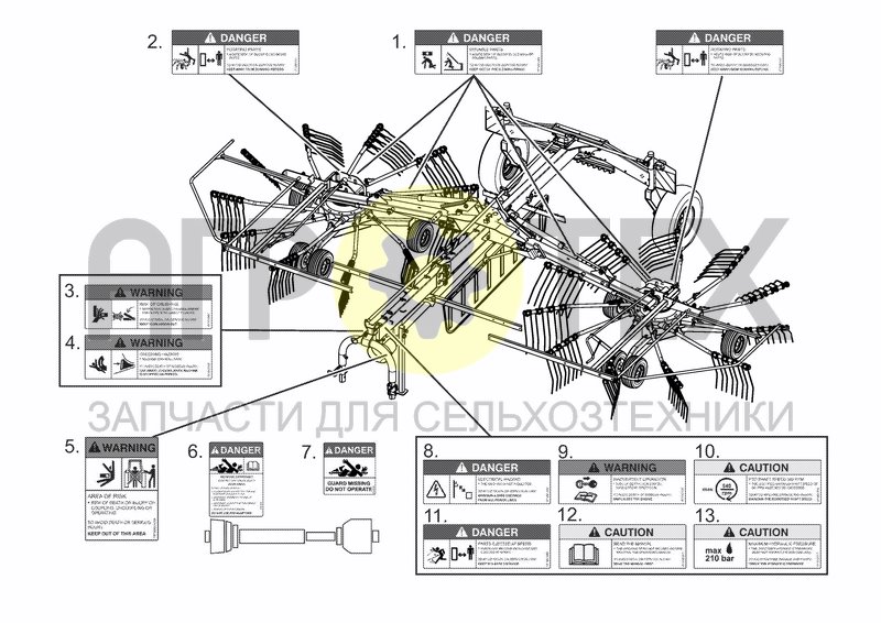 Чертеж WARNING DECAL US US/CA VERSION