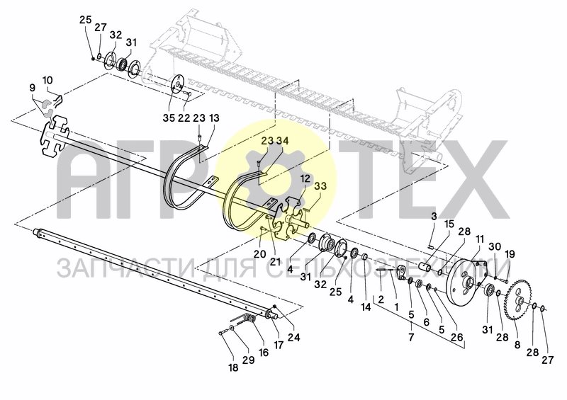 Чертеж AXLE, TINE CARR. (WPU)