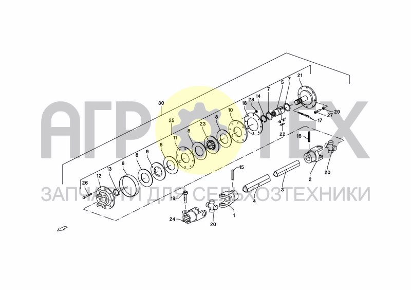 Чертеж SHAFT, UNIV. JOINT