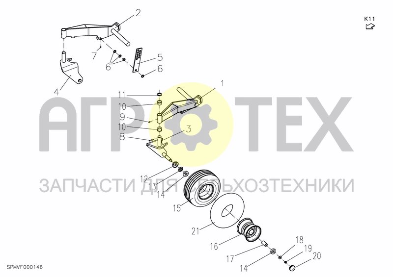 Чертеж GAUGE WHEEL, PICK-UP, CPL.