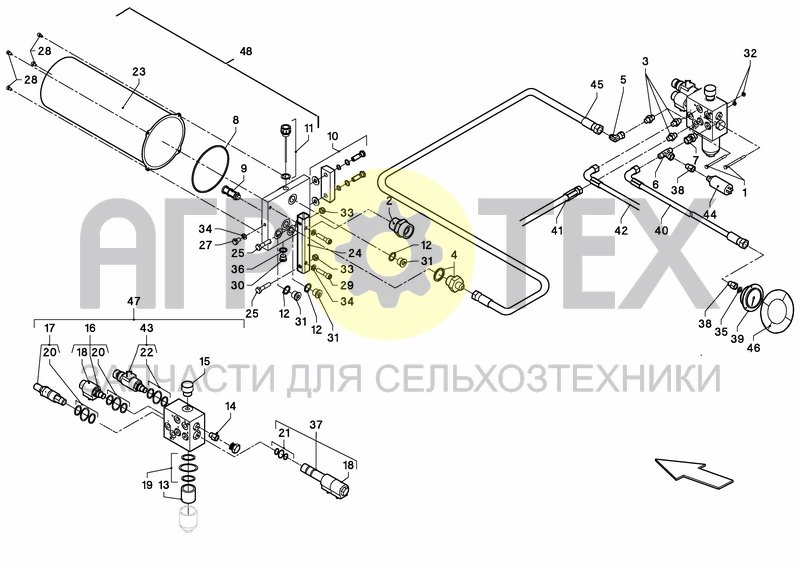 Чертеж VALVE UNIT, HYDR.