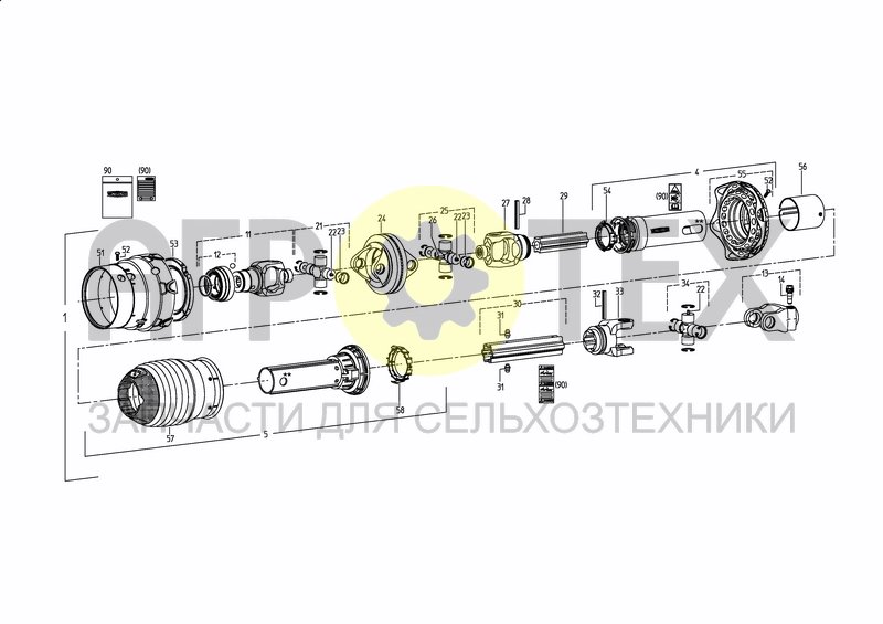 Чертеж SHAFT, UNIV. JOINT