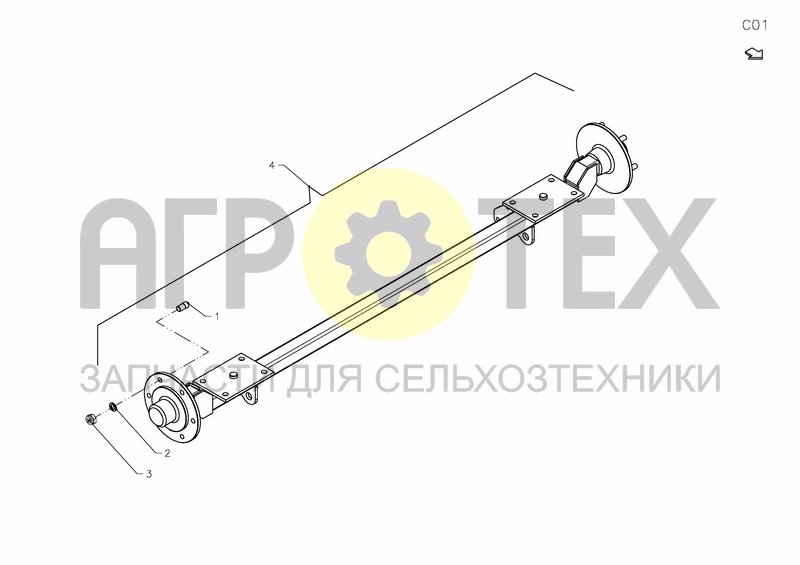 Чертеж RUNNING WHEEL AXLE