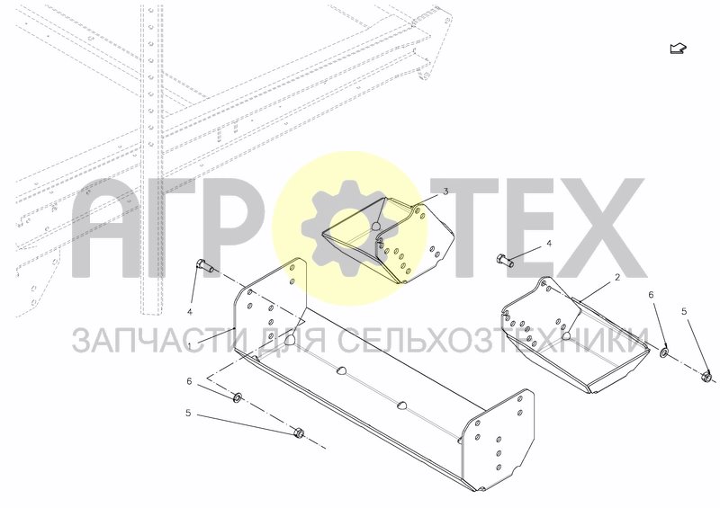 Чертеж SUPPORT LEGS KIT FOR BALE TURNER