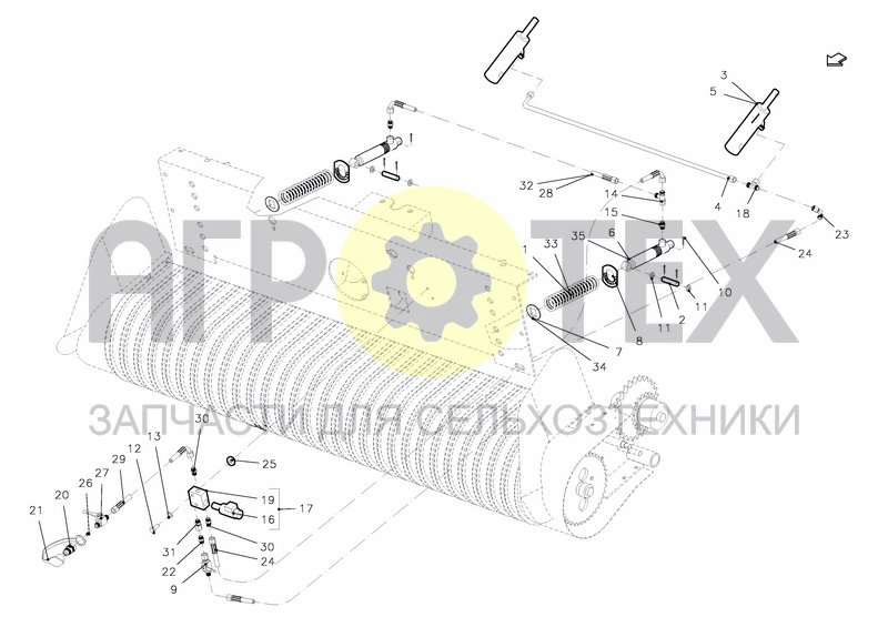 Чертеж CYLINDER, PICK-UP (14-OC + 23-OC SS)