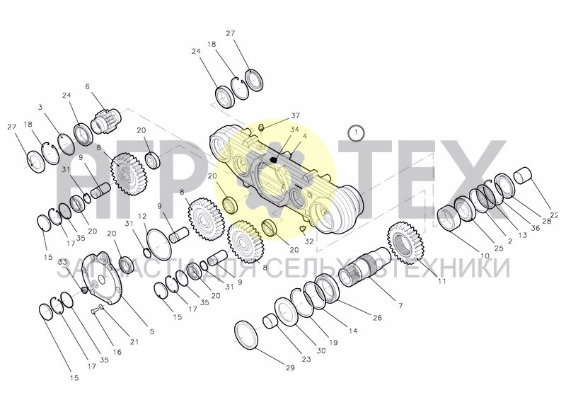 Чертеж GEARBOX ASSY