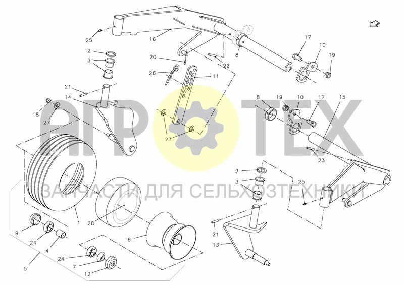 Чертеж GAUGE WHEEL, CPL. 14-OC