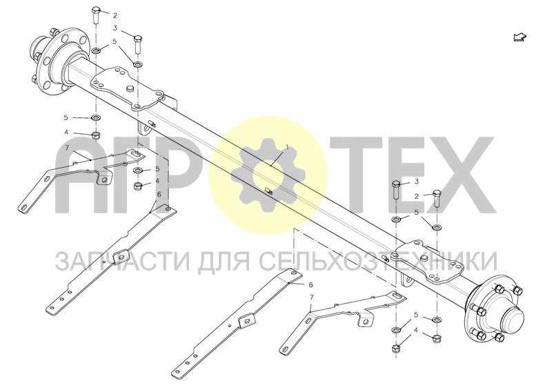 Чертеж RUNNING WHEEL AXLE