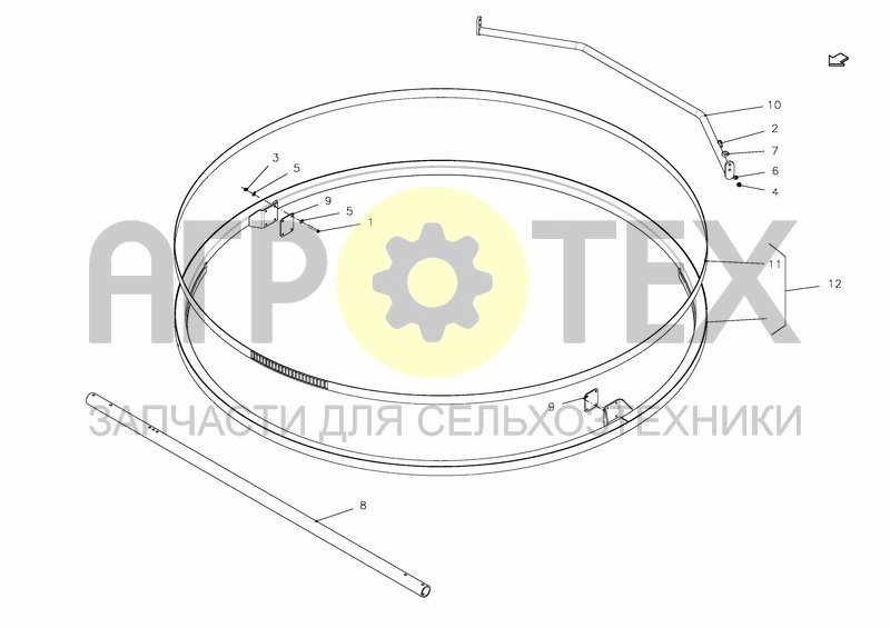 Чертеж RING W/PERFORATED PLATE ASSY