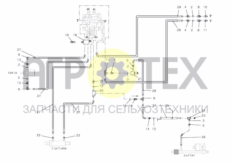 Чертеж HYDRAULIC SCHEME MANUAL