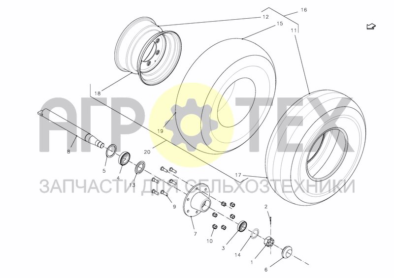 Чертеж WHEEL AND WHEEL CHOCKS