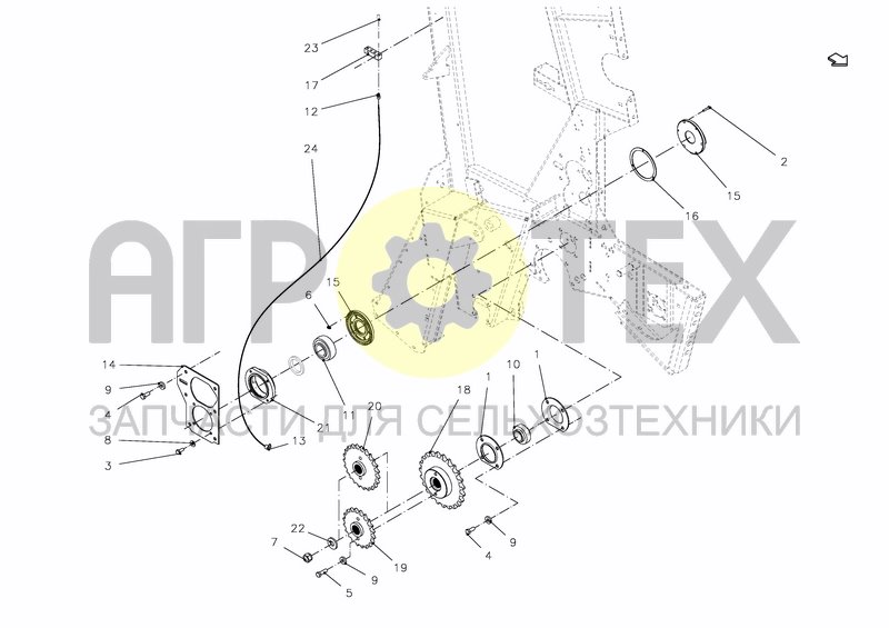 Чертеж DRIVE, CHAIN - MIDDLE- R