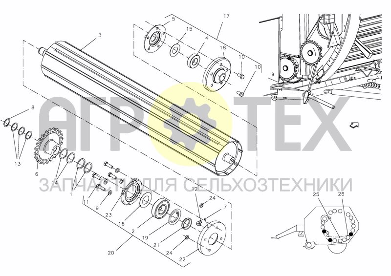 Чертеж ROLLER, END-