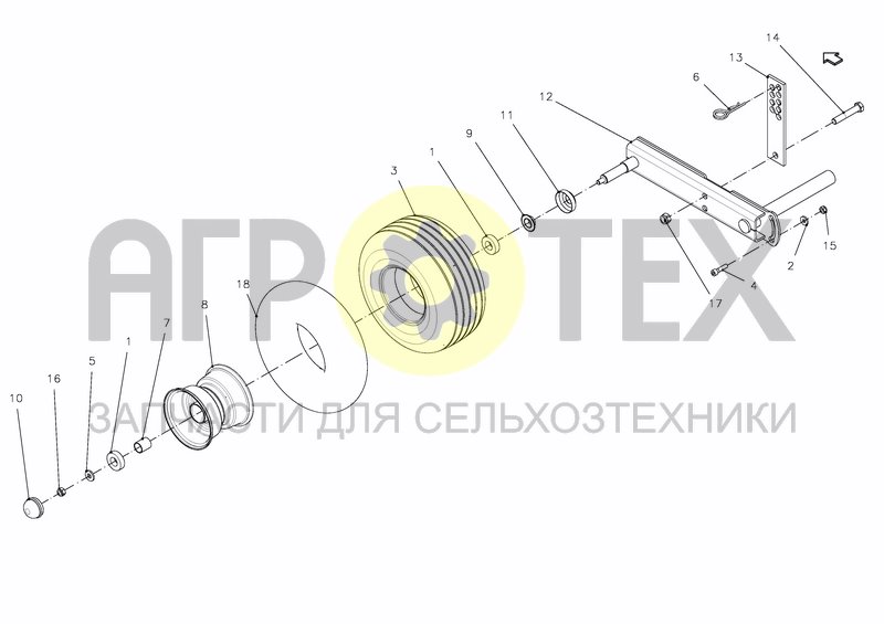 Чертеж GAUGE WHEEL, PICK-UP (23OC+23OC-SS)