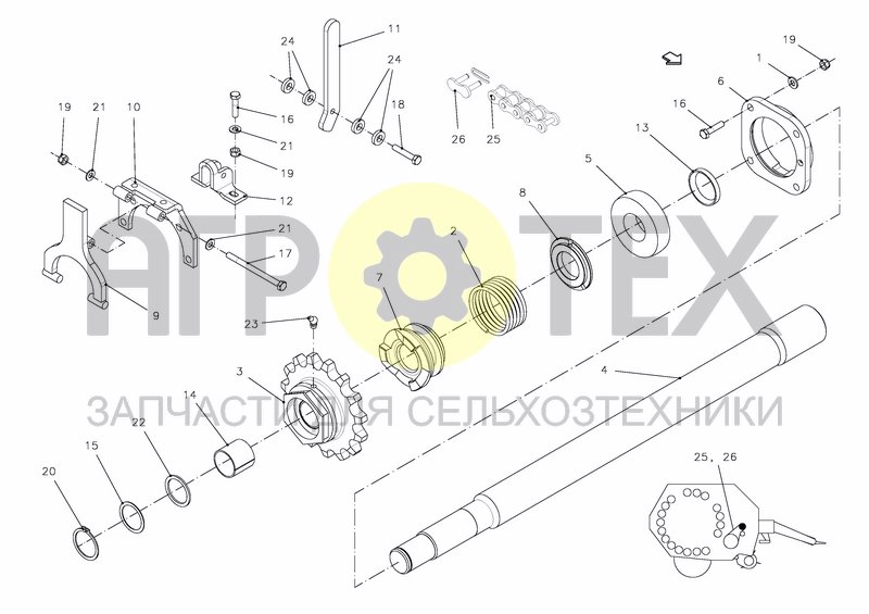 Чертеж DRIVE SHAFT 14-OC