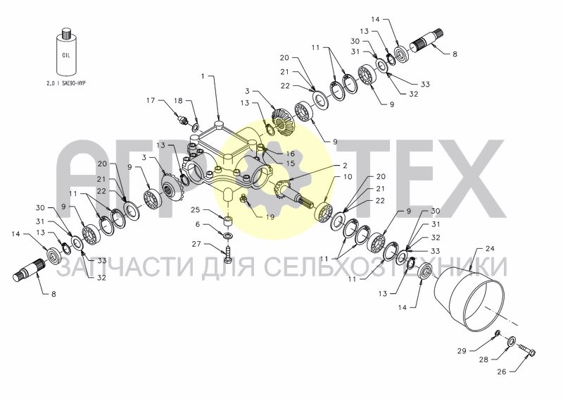 Чертеж GEARBOX OC-14