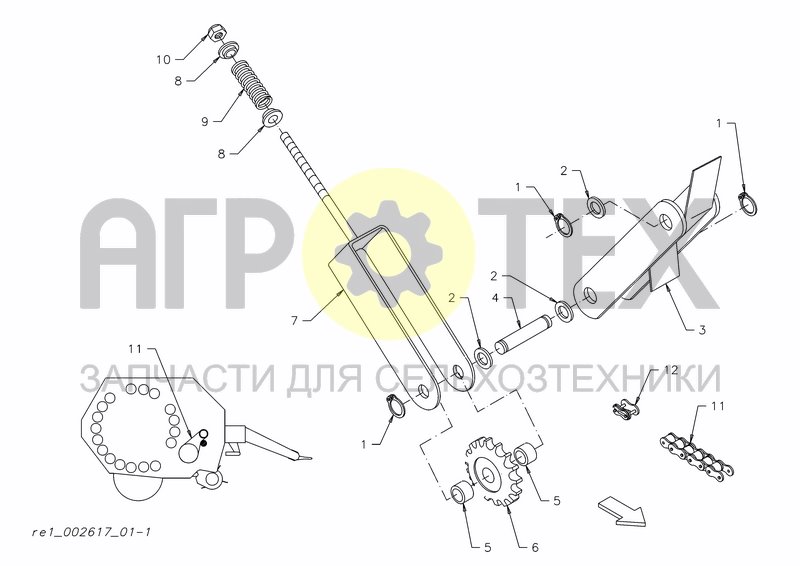 Чертеж CHAIN TENSIONER 14-OC