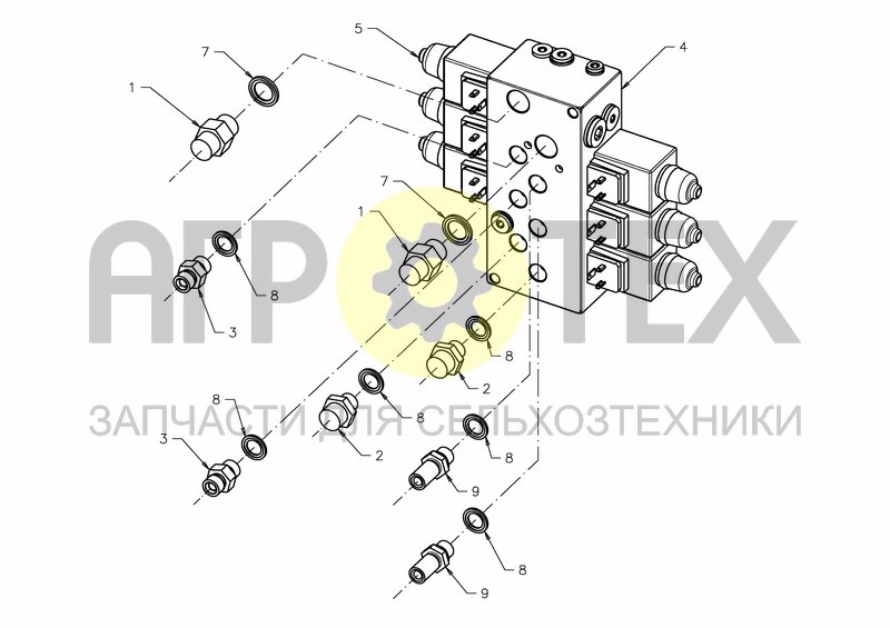 Чертеж HYDRAULIC VALVE BANK