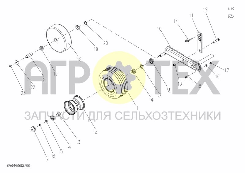 Чертеж GAUGE WHEEL, PICK-UP (23OC+23OC-SS)