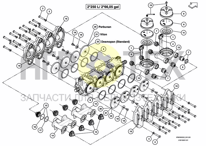 Чертеж PUMPSET 2*250 L