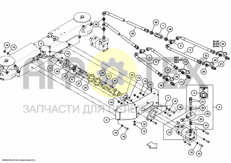 HYDRAULIC MOTOR 0.13L (№23 на схеме)