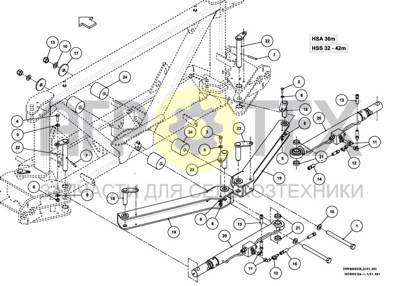 Чертеж LIFTFRAME+MIDDLESECTION HSA 27---30M