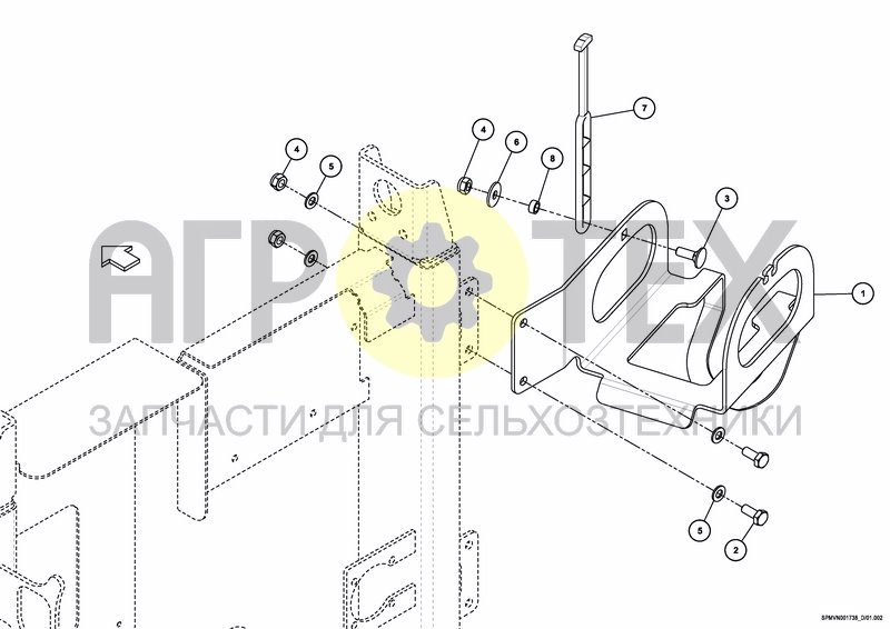 Чертеж SUCTION HOSE FRAME