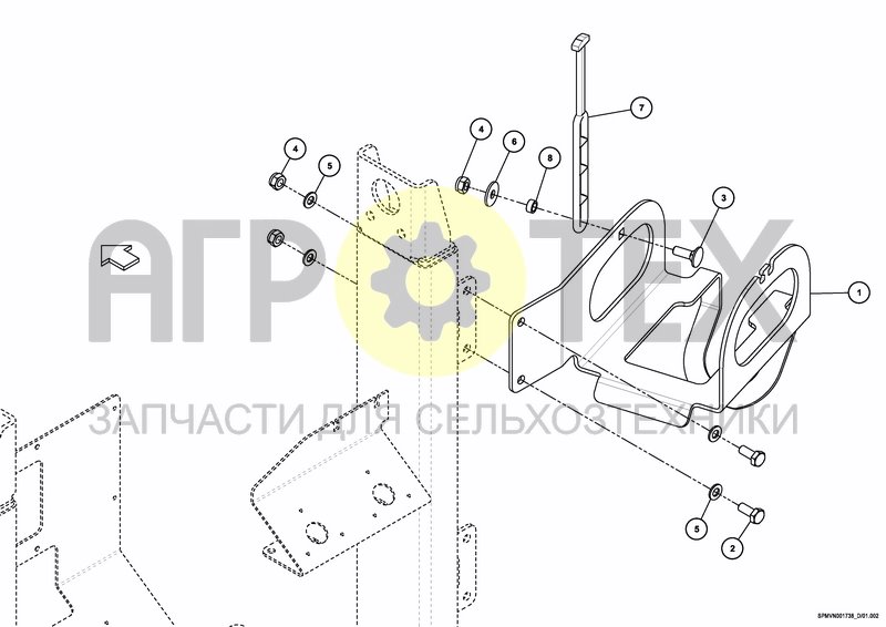 Чертеж SUCTION HOSE FRAME