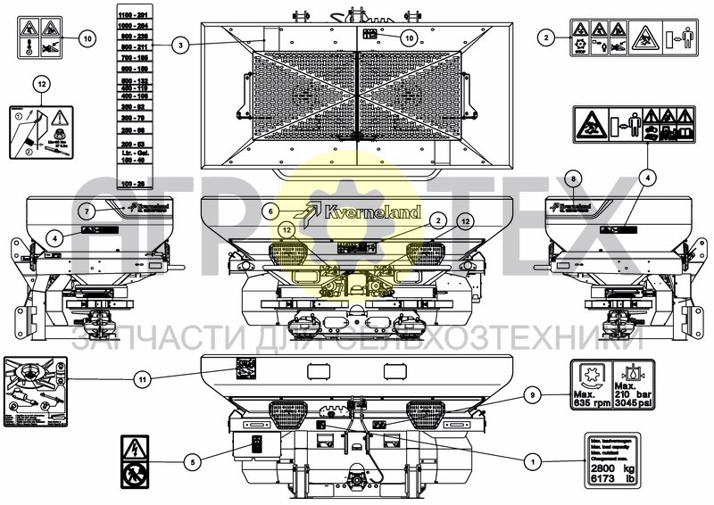 Чертеж DECAL SCHEMATIC ISO 1300 L / 343 GAL