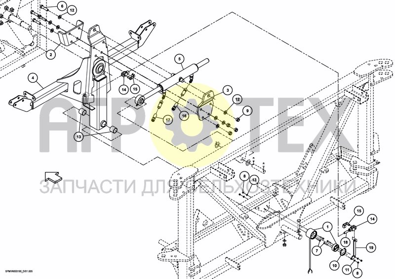 Чертеж LIFTFRAME+MIDDLESECTION HSA Boom Guide