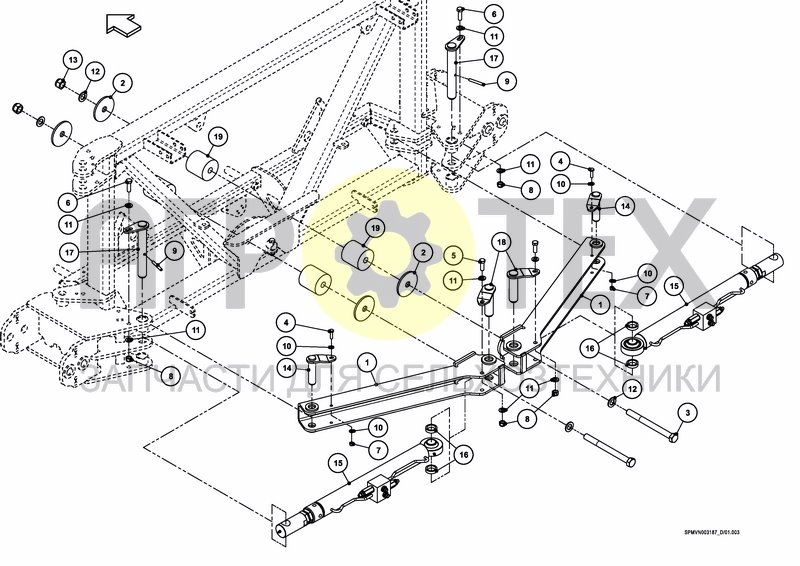 Чертеж LIFTFRAME+MIDDLESECTION HSS Boom Guide