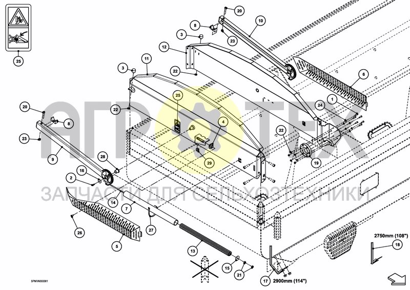 Чертеж TARPAULIN ELECTRIC 1875 L / 495 GAL