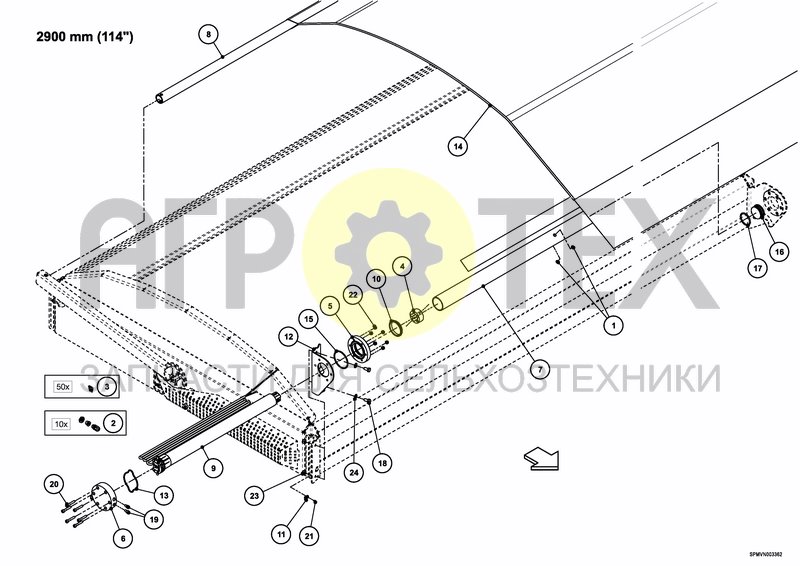 Чертеж TARPAULIN ELECTRIC 1875 L / 495 GAL