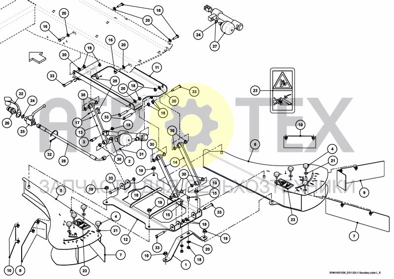 Чертеж BORDER SPREADING PLATE HYDRAULIC