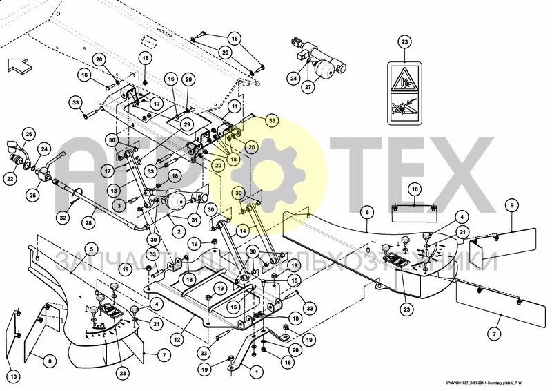 Чертеж BORDER SPREADING PLATE HYDRAULIC