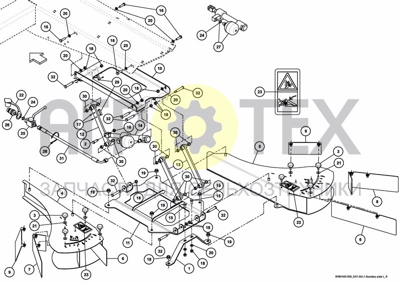 Чертеж BORDER SPREADING PLATE HYDRAULIC