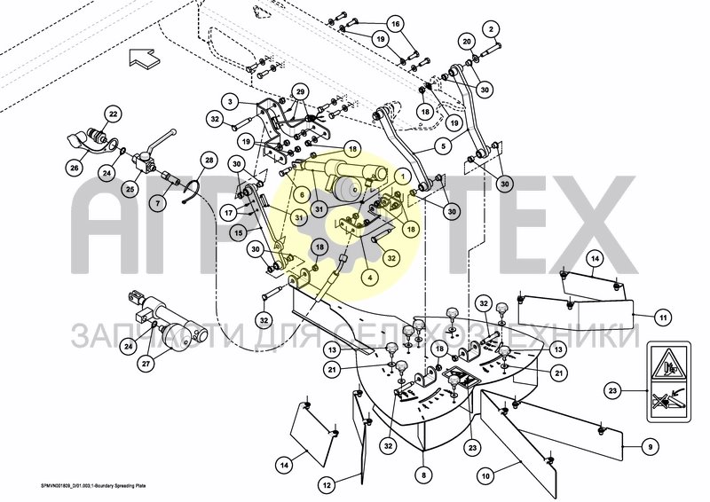 Чертеж BORDER SPREADING PLATE HYDRAULIC