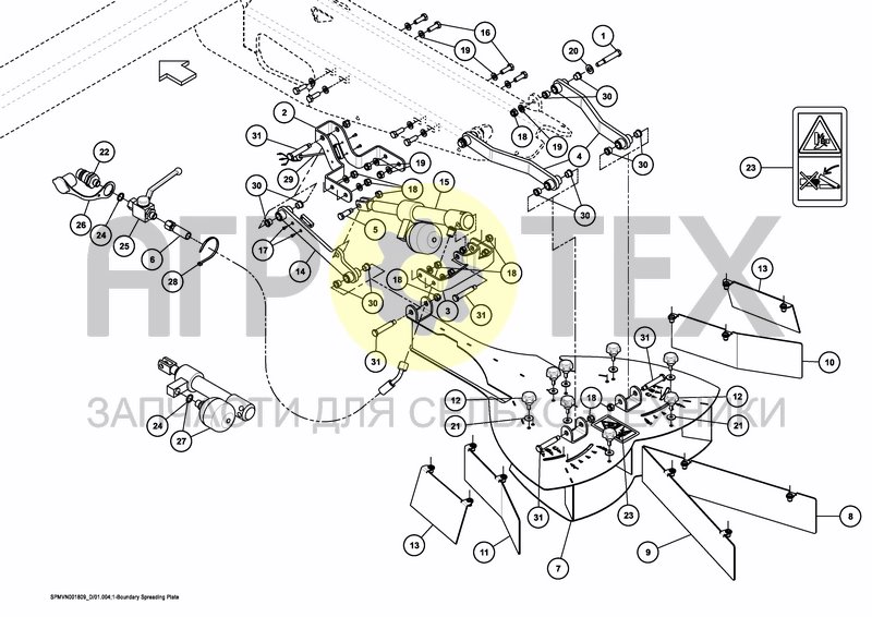 Чертеж BORDER SPREADING PLATE HYDRAULIC